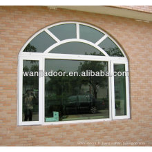 foshan wanjia usine vente chaude pvc arch fenêtre